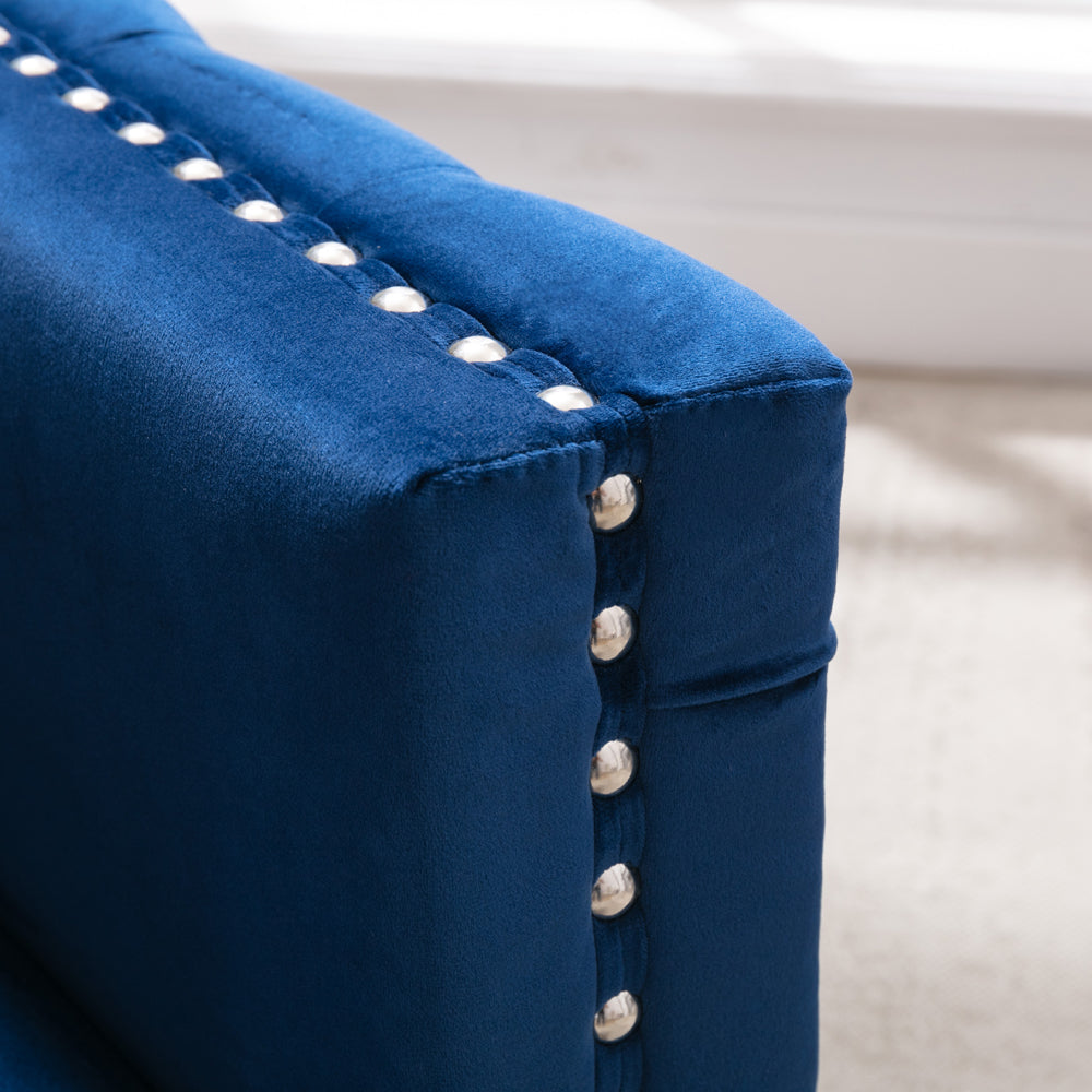 Velvet Tufted Club Chair with Steel Legs I22951