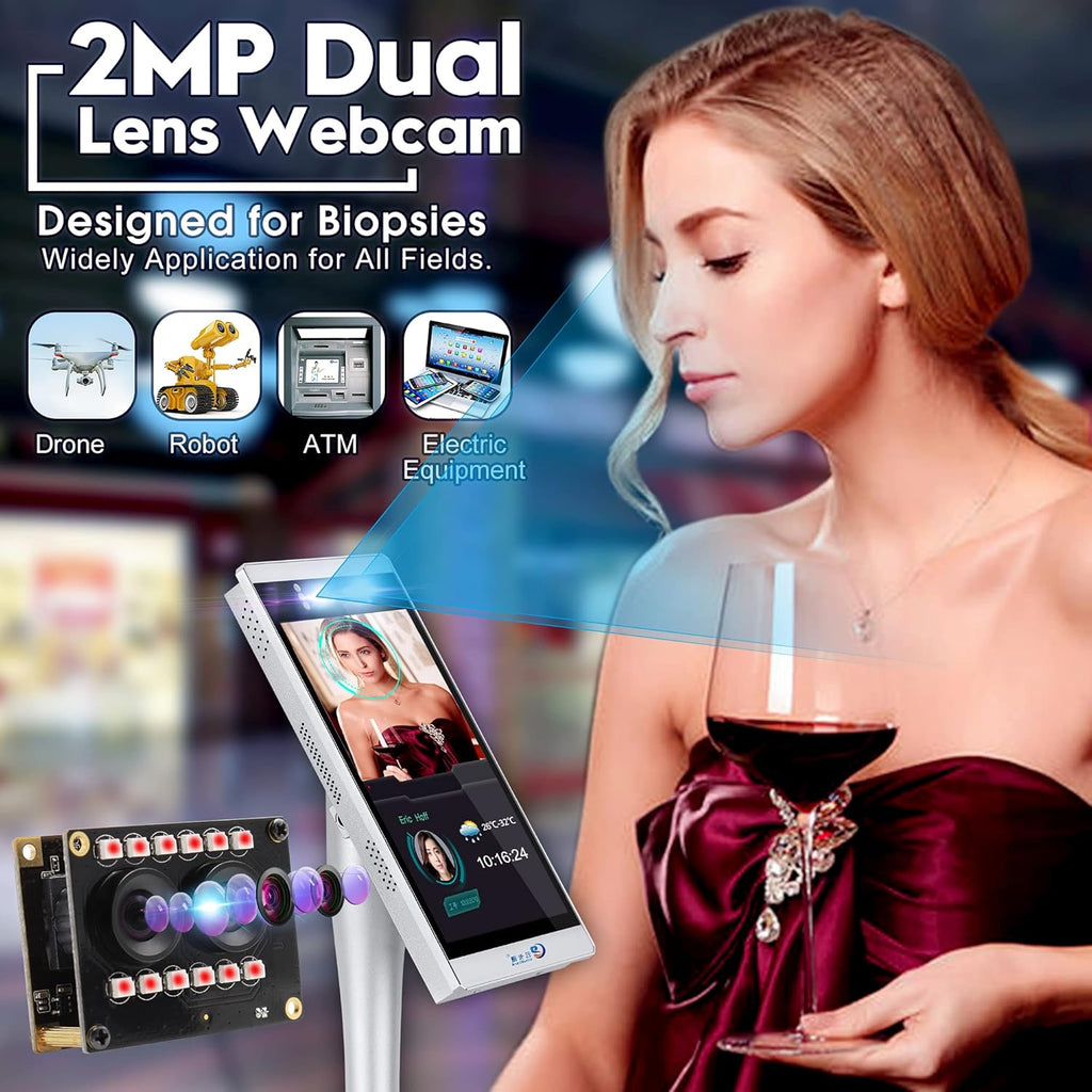 2mp FHD 1080P Dual Lens Webcam Module with IR Led Lights, Pack of 2 I231337