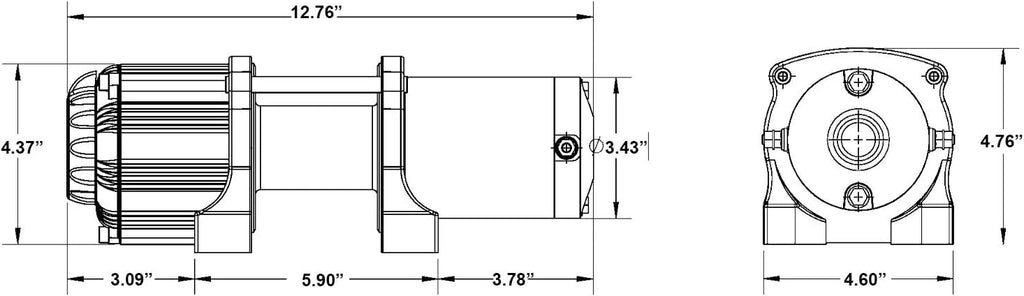 Black Ops 3500 LB Winch with Winch Mounting Plate Complete Kit J3699