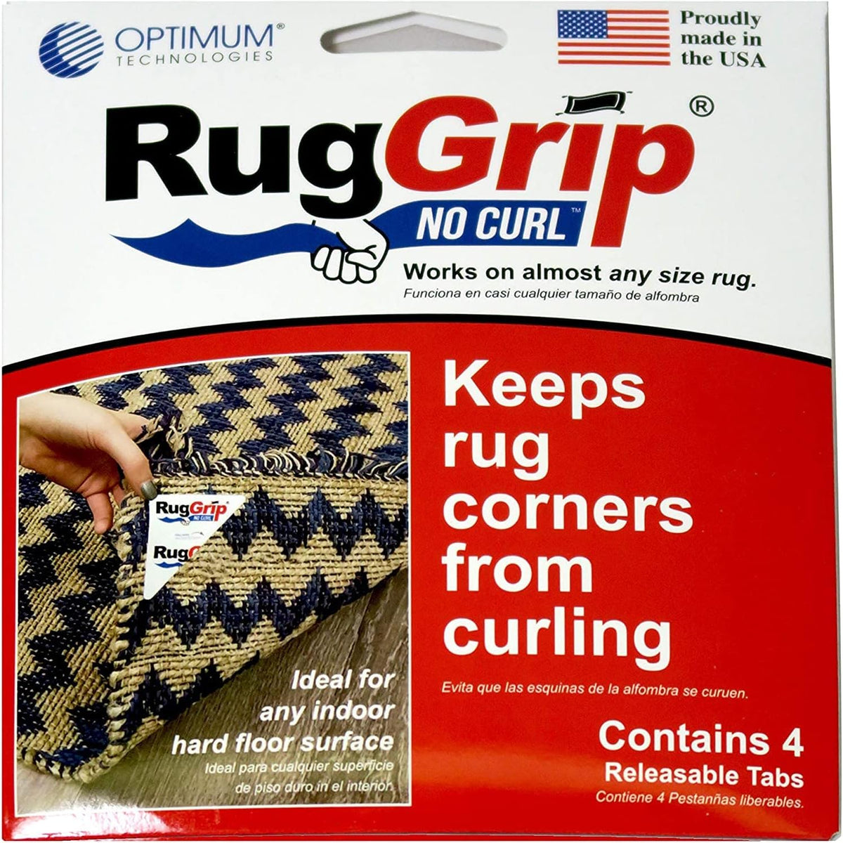 4 Piece Anti Curling Rug Grip Corner Tabs S111545