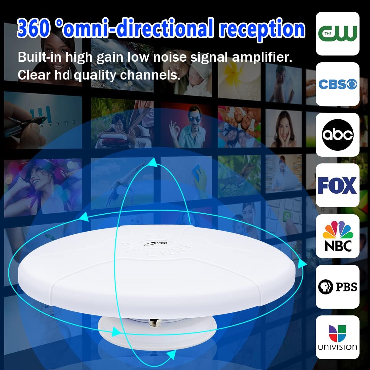 Amplified Digital HD TV Antenna with Magnetic Base, Pack of 2 P6696