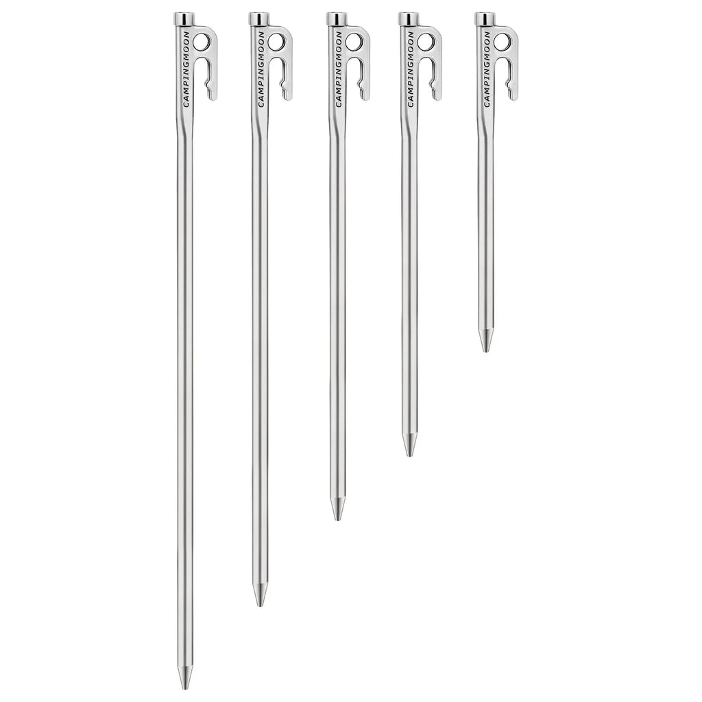 Heavy Duty Steel Tent Stakes Pegs with Hook and Hole Design W984