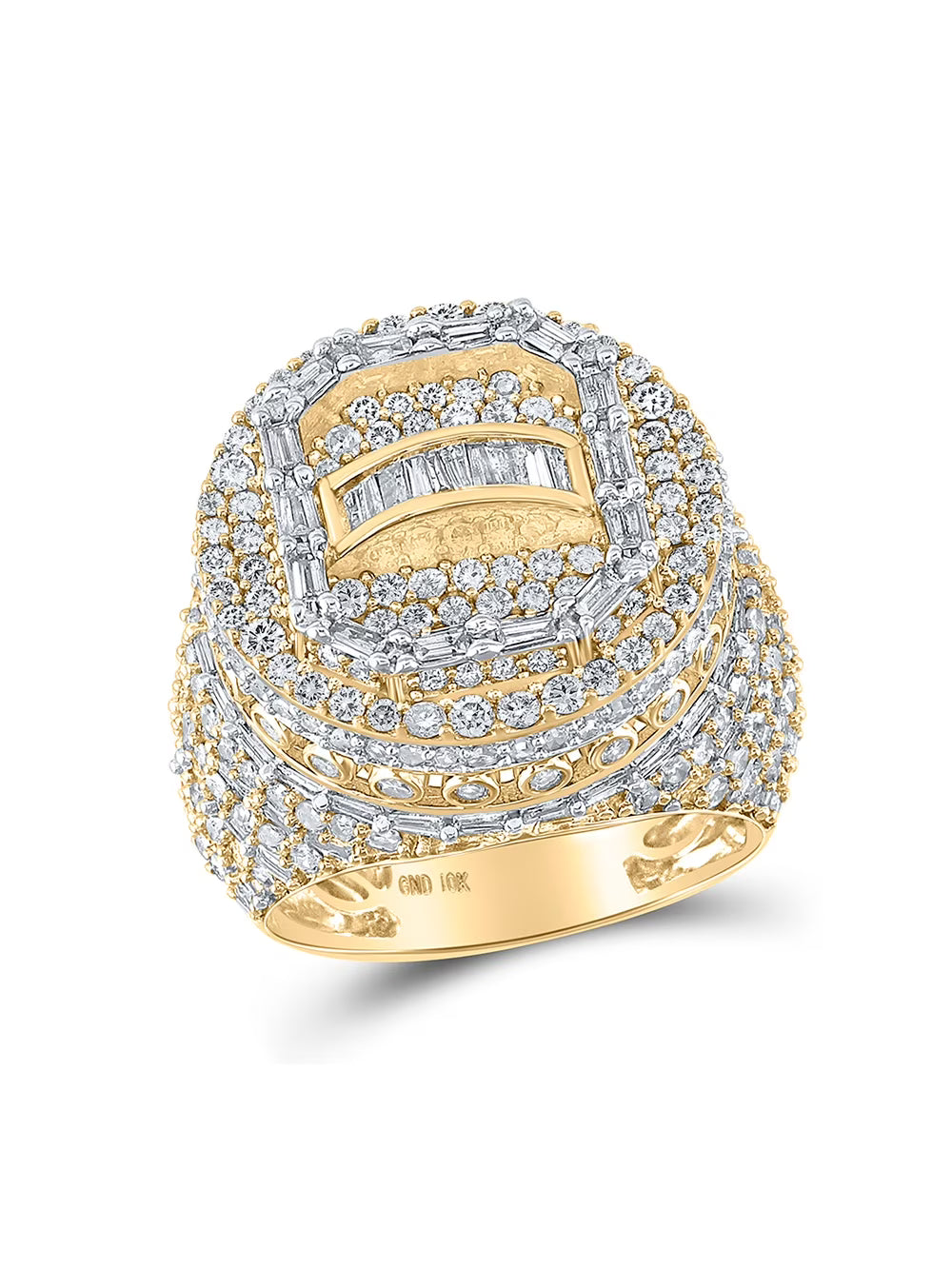 10kt Yellow Gold Mens Diamond Circle Ring L25089