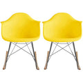 Yellow Molded Plastic Armchair with Chrome Steel Base B574048
