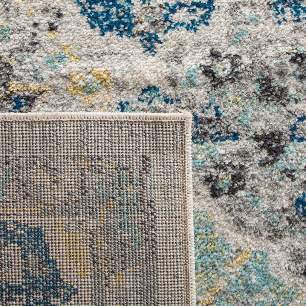 Ivory/Aqua Distressed Area Rug D77746