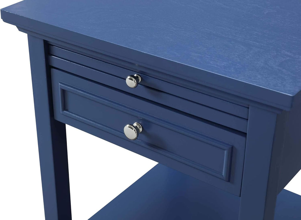 Cobalt Blue Drawer and Slide End Table X7777
