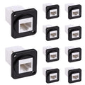 RJ45 Socket Panel Mount Connector, CAT6/CAT5E/CAT5 Female to Female LAN Adapter V3483
