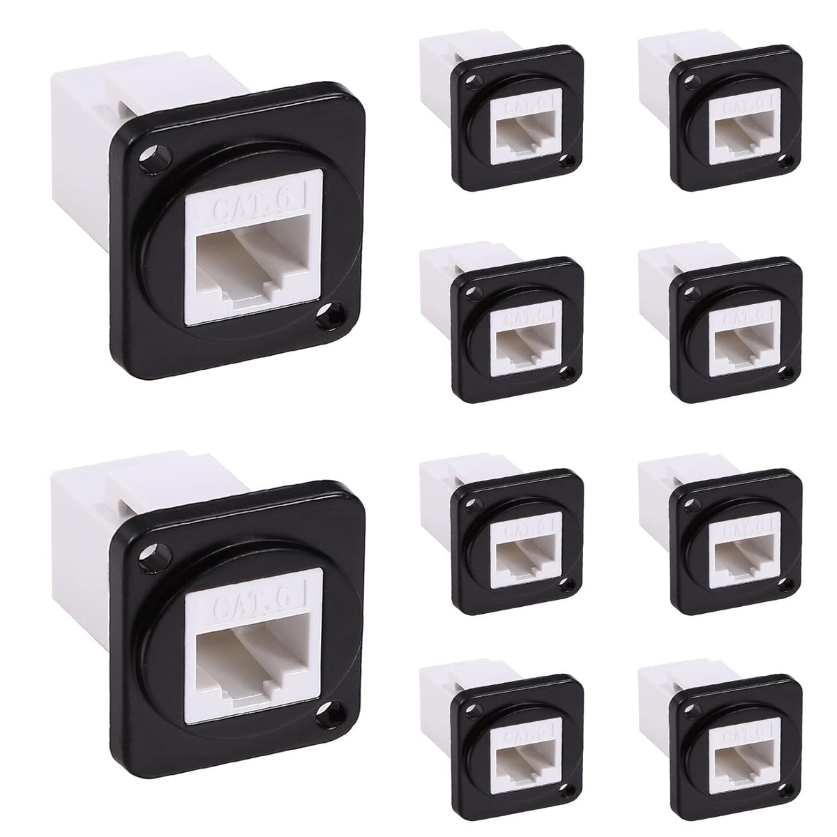 RJ45 Socket Panel Mount Connector, CAT6/CAT5E/CAT5 Female to Female LAN Adapter V3483