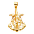 14k Yellow Gold Mariner Crucifix Pendant Necklace 19x25mm 2.1 Grams T88165