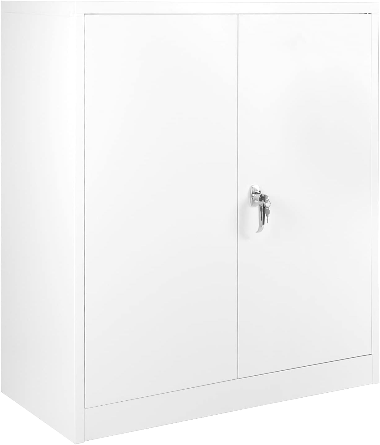 Locking Steel Storage Cabinet with 2 Doors and 2 Adjustable Shelves J889