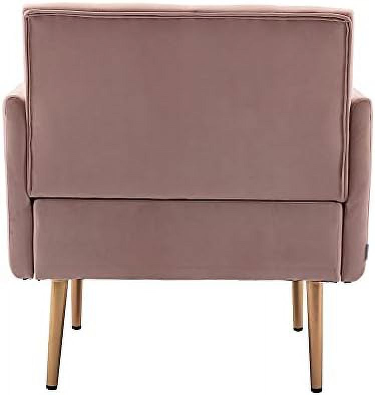 Pink Velvet Single Sofa Arm Chair with Metal Legs V93359