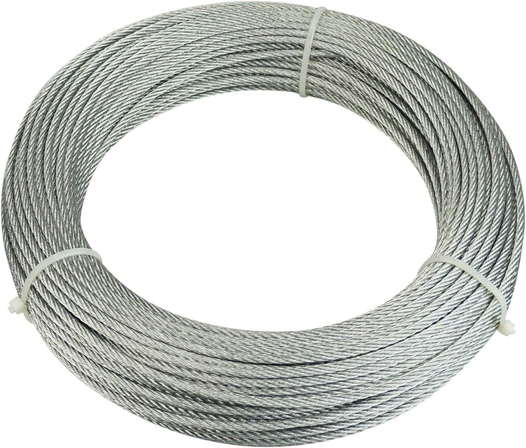 330 Feet 1/8 Galvanized Steel Wire Rope Cable, 7x7 Strand, Pack of 2 G6225