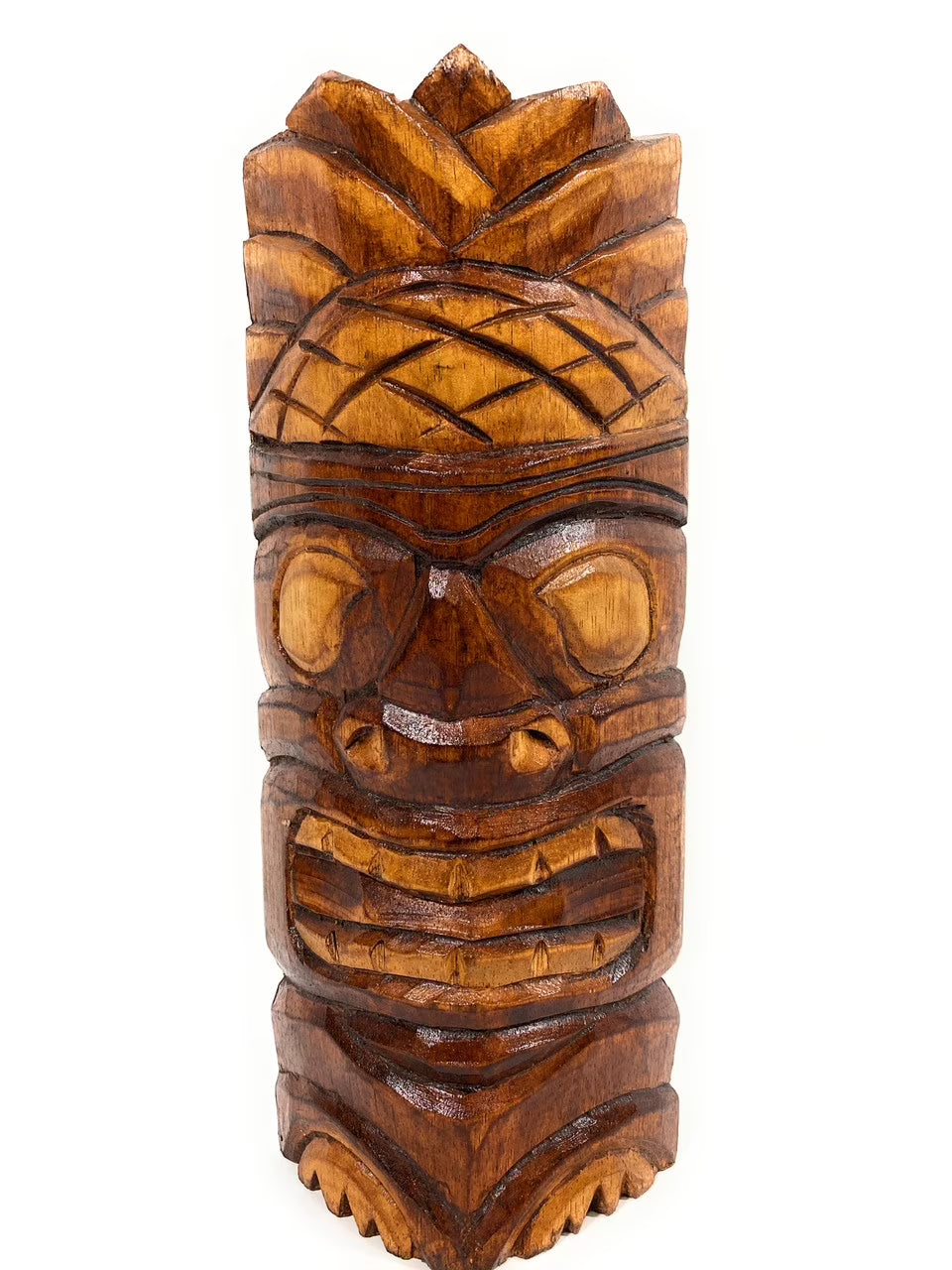Tiki Mask 12" Pineapple Antique Finish Hand Carved G6658