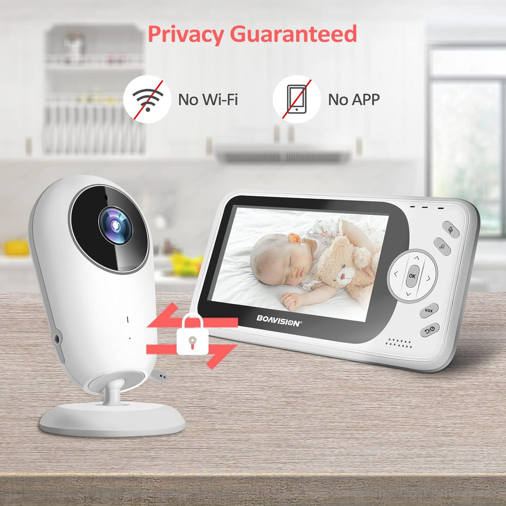Video Baby Monitor with Camera and Audio, 4.3 inch IPS Screen, Night Vision C300