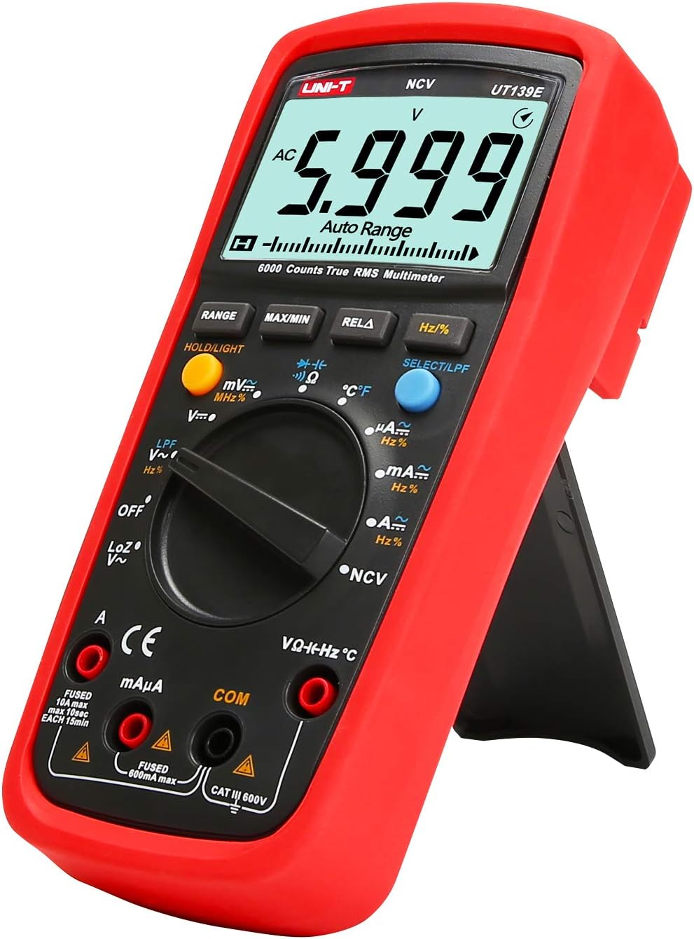 True RMS Digital Multimeter 6000 Counts AC DC Voltage Current Resistance Capacitance Frequency Temperature H884726