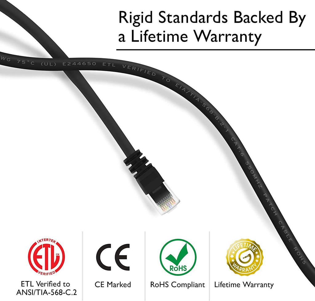100-Pack Cat 6 Ethernet Cable 2 Feet Black X435690