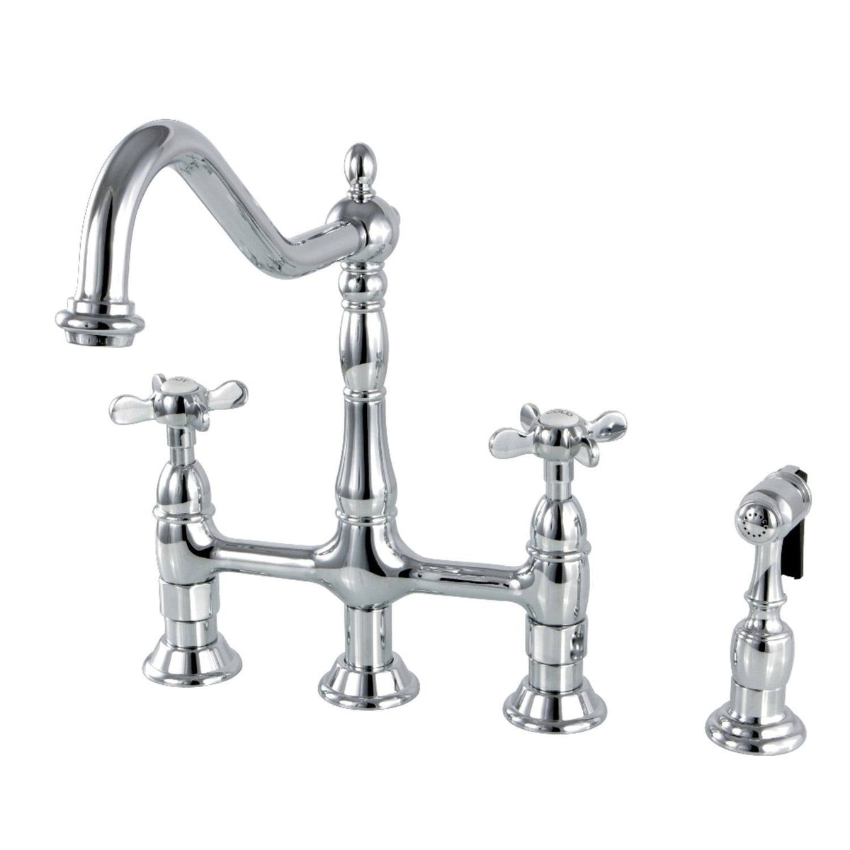 Brushed Nickel Kitchen Faucet with Brass Sprayer J194525