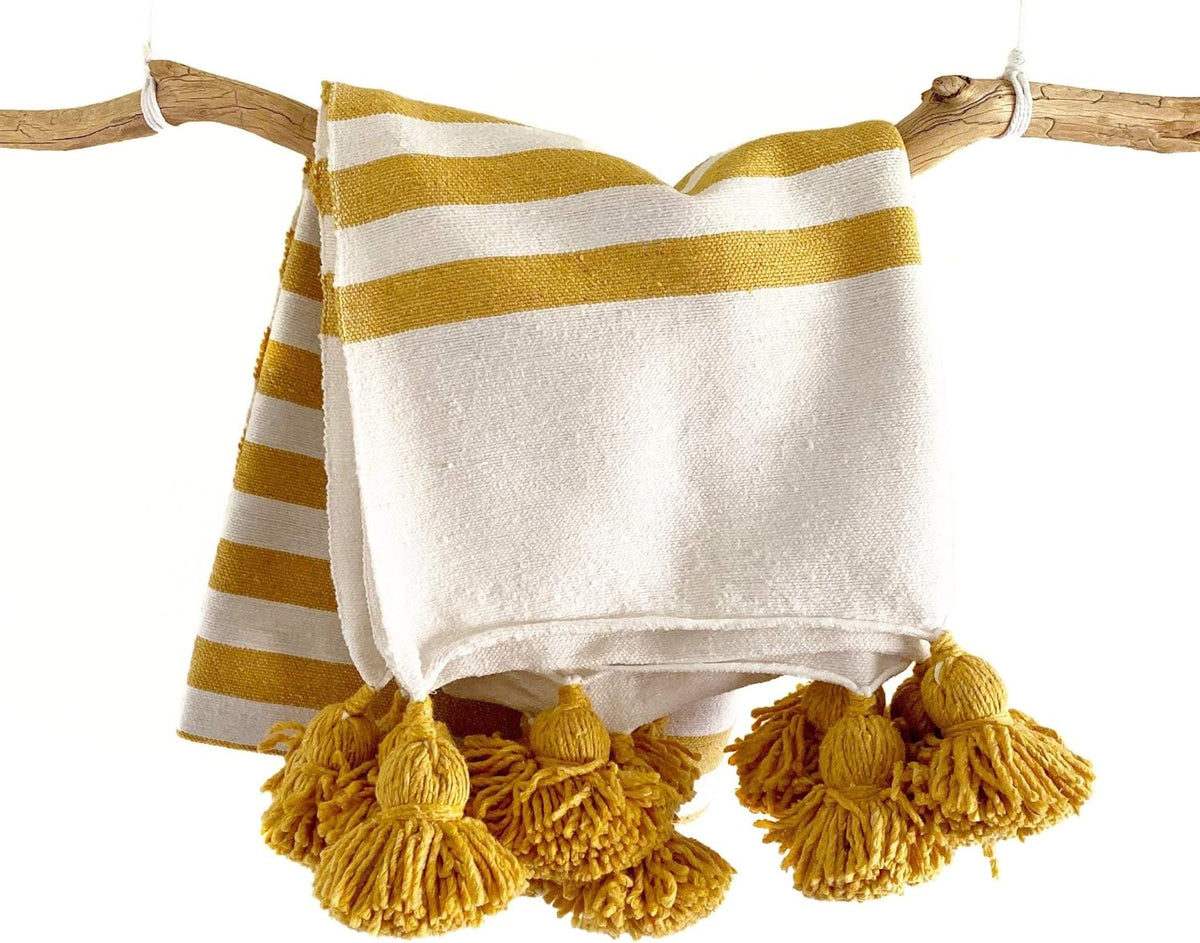 Pom Pom Tassel Throw Blanket 59x59 G929