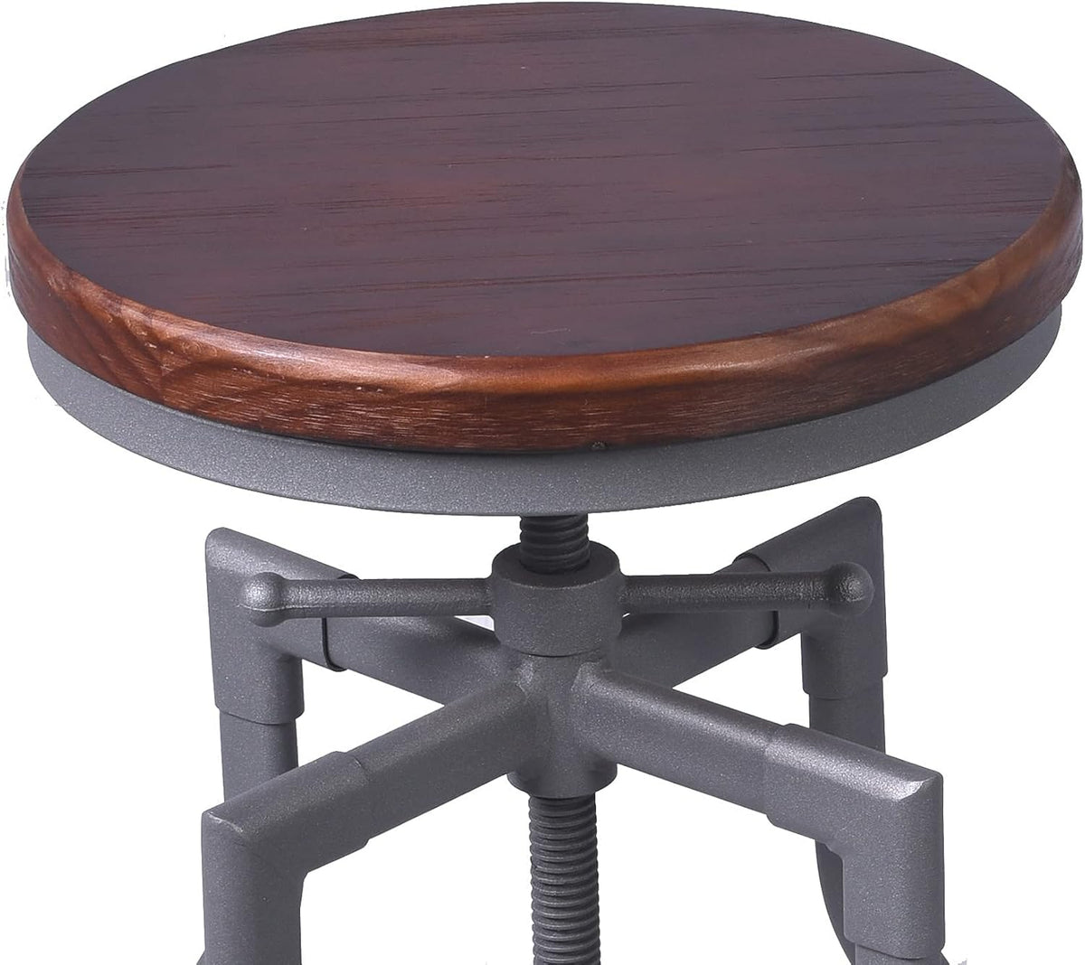 Set of 2 Metal and Wood Top Adjustable Bar Stool J3384
