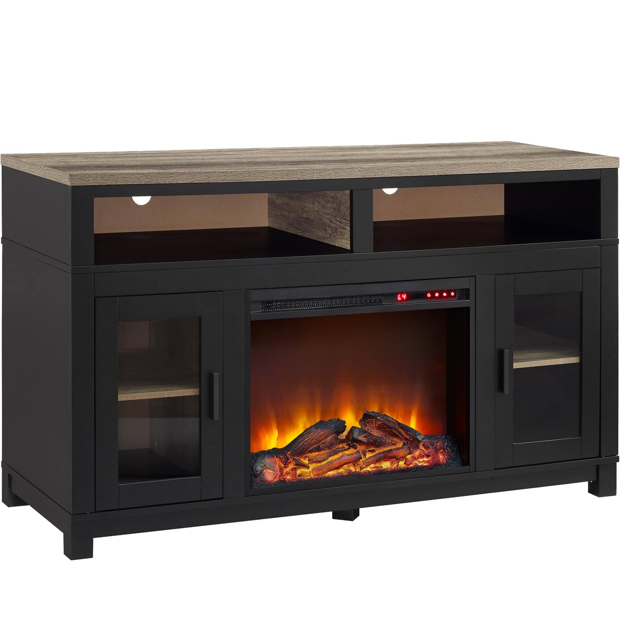 Black Electric Fireplace TV Stand F9720