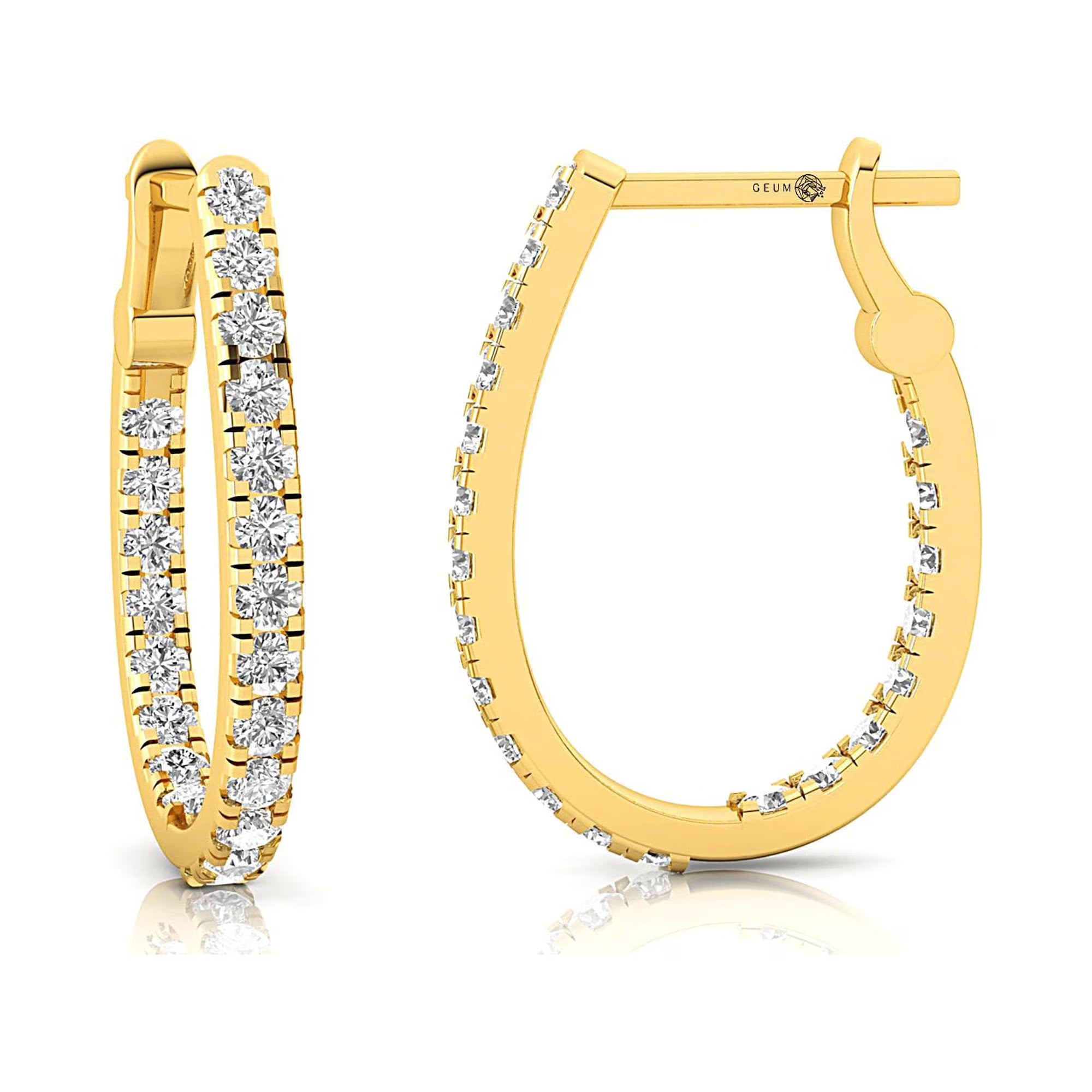 14k Rose Gold Diamond Huggie Earring N3571