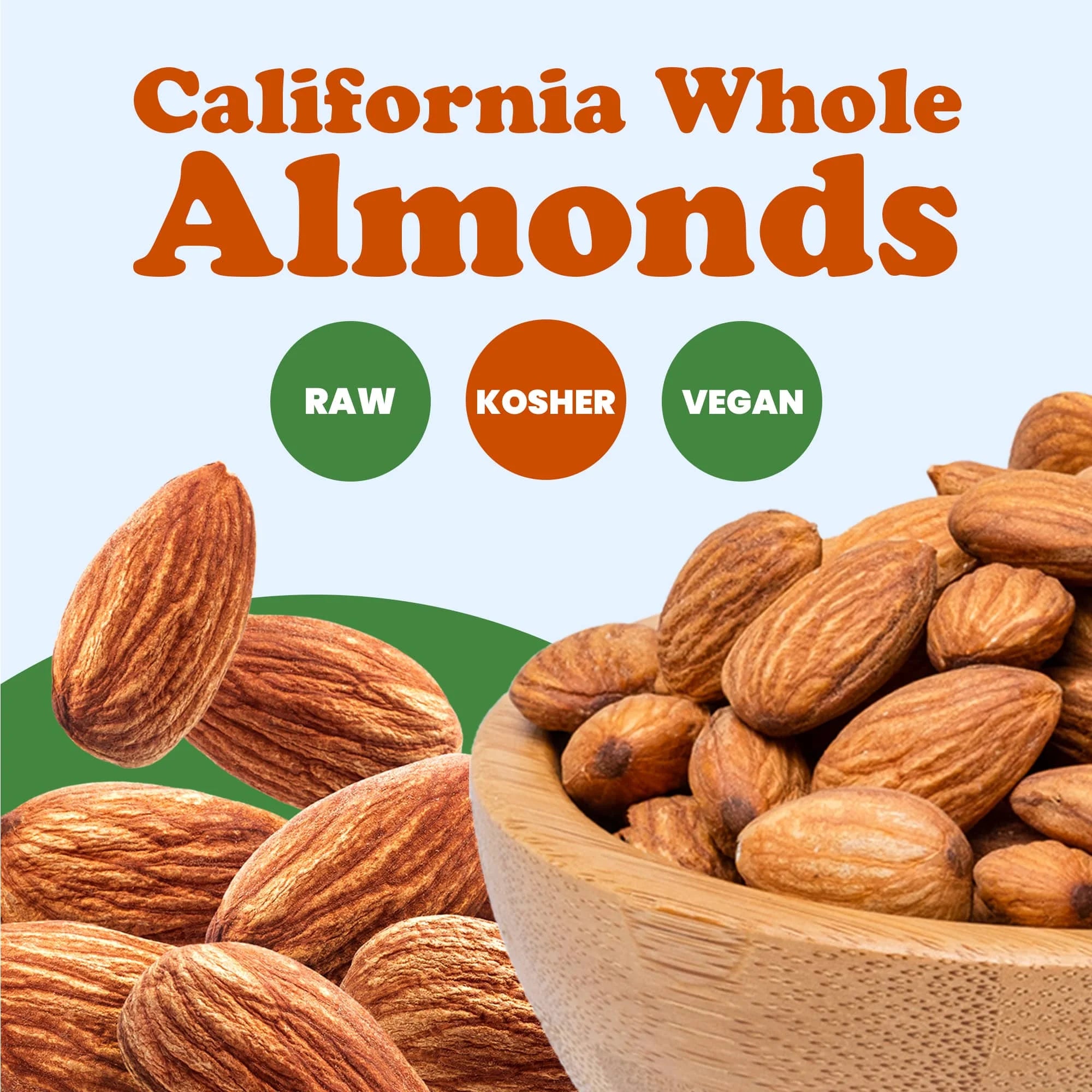 Raw Vegan Kosher Almonds, 15 Pounds I15174