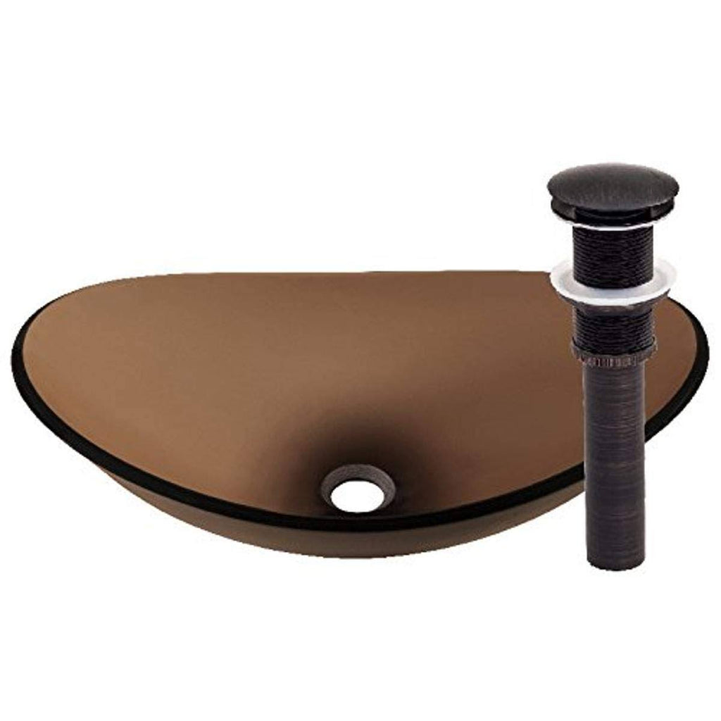 Oil Rubbed Bronze Glass Vessel Bathroom Sink Set W19301