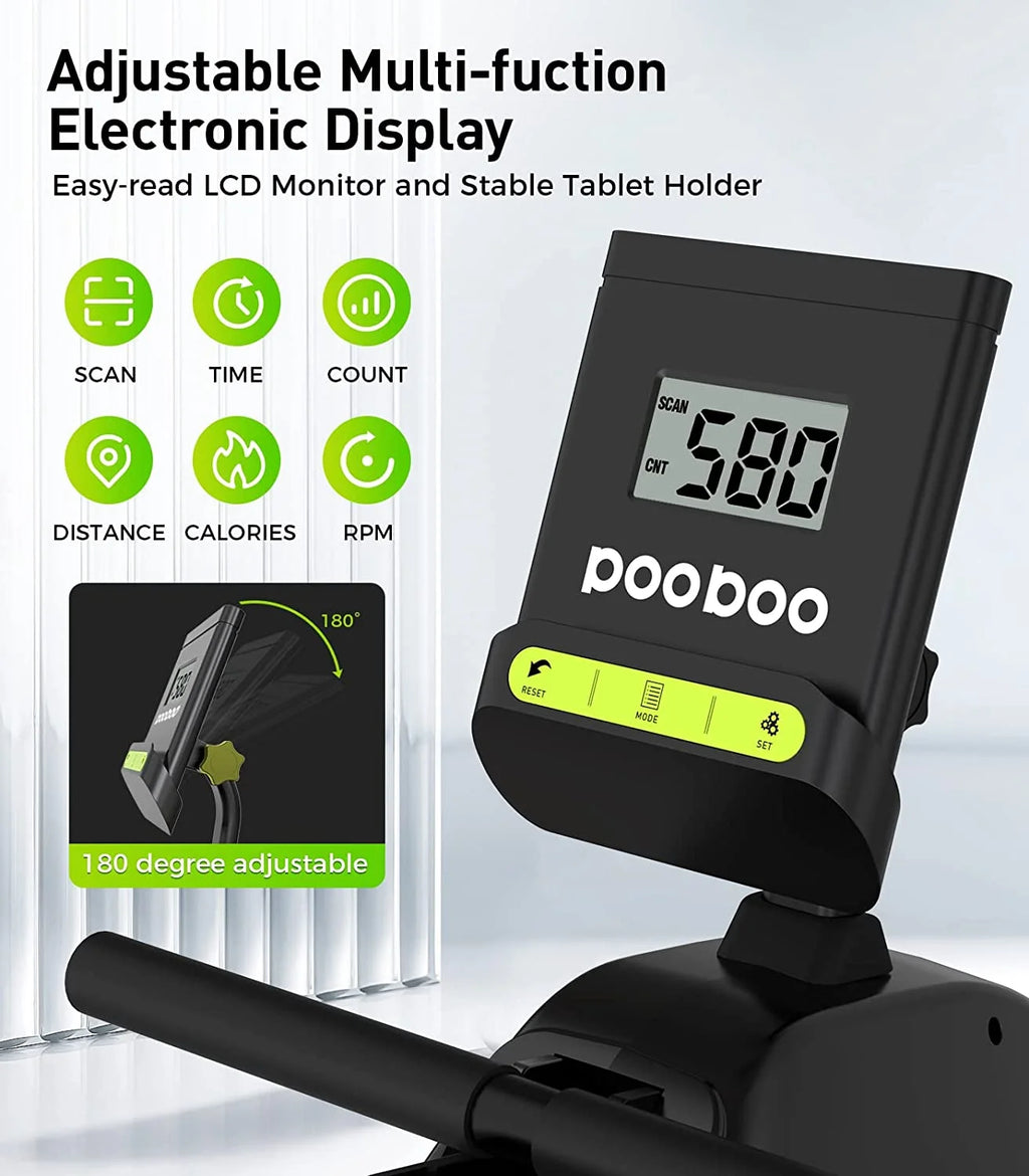 Magnetic Rowing Machine with LCD Monitor, Tablet Holder J449979