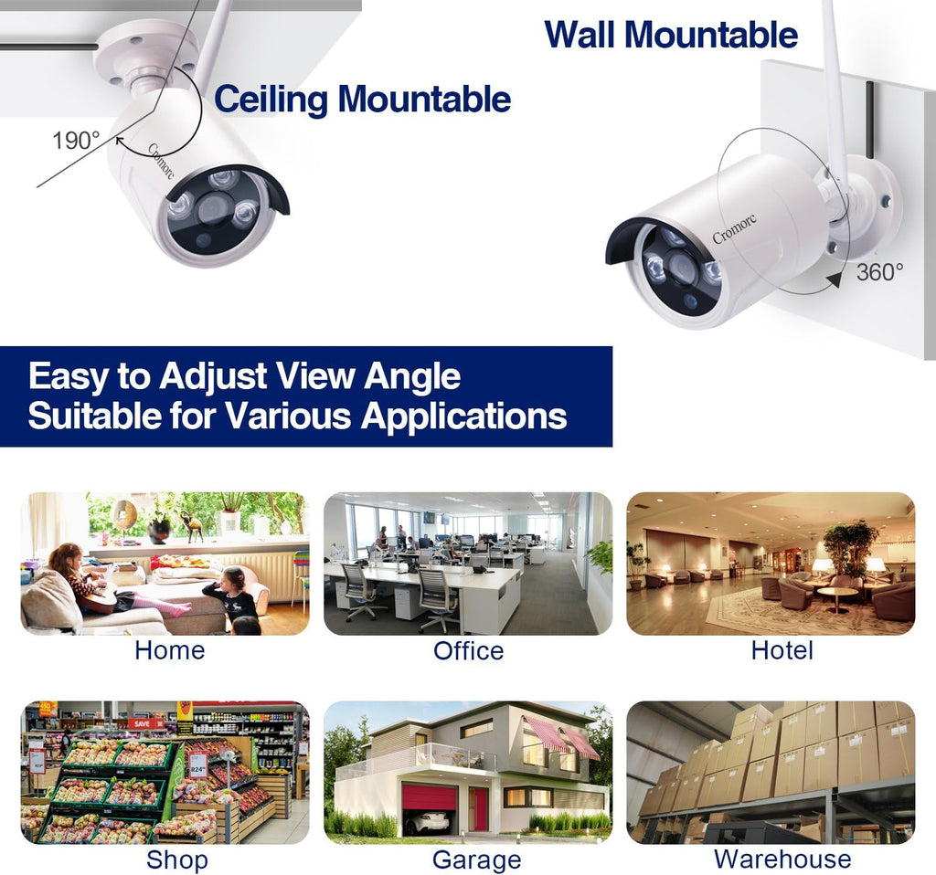 10.1 Monitor Wireless Security Camera System, 4pcs 3MP Indoor Outdoor Night Vision Camera, 1TB HDD O130