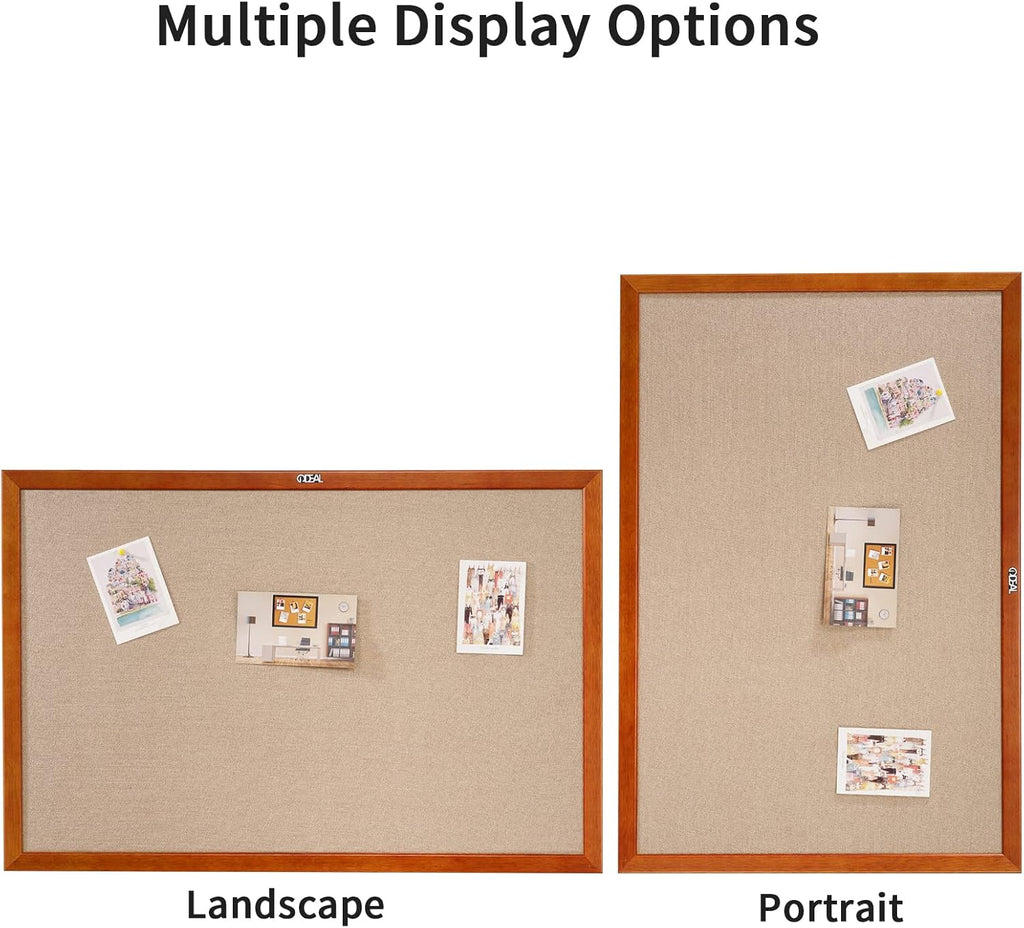 100% Wood Framed Canvas Wall Mounted Bulletin Board 48x36'' K802158