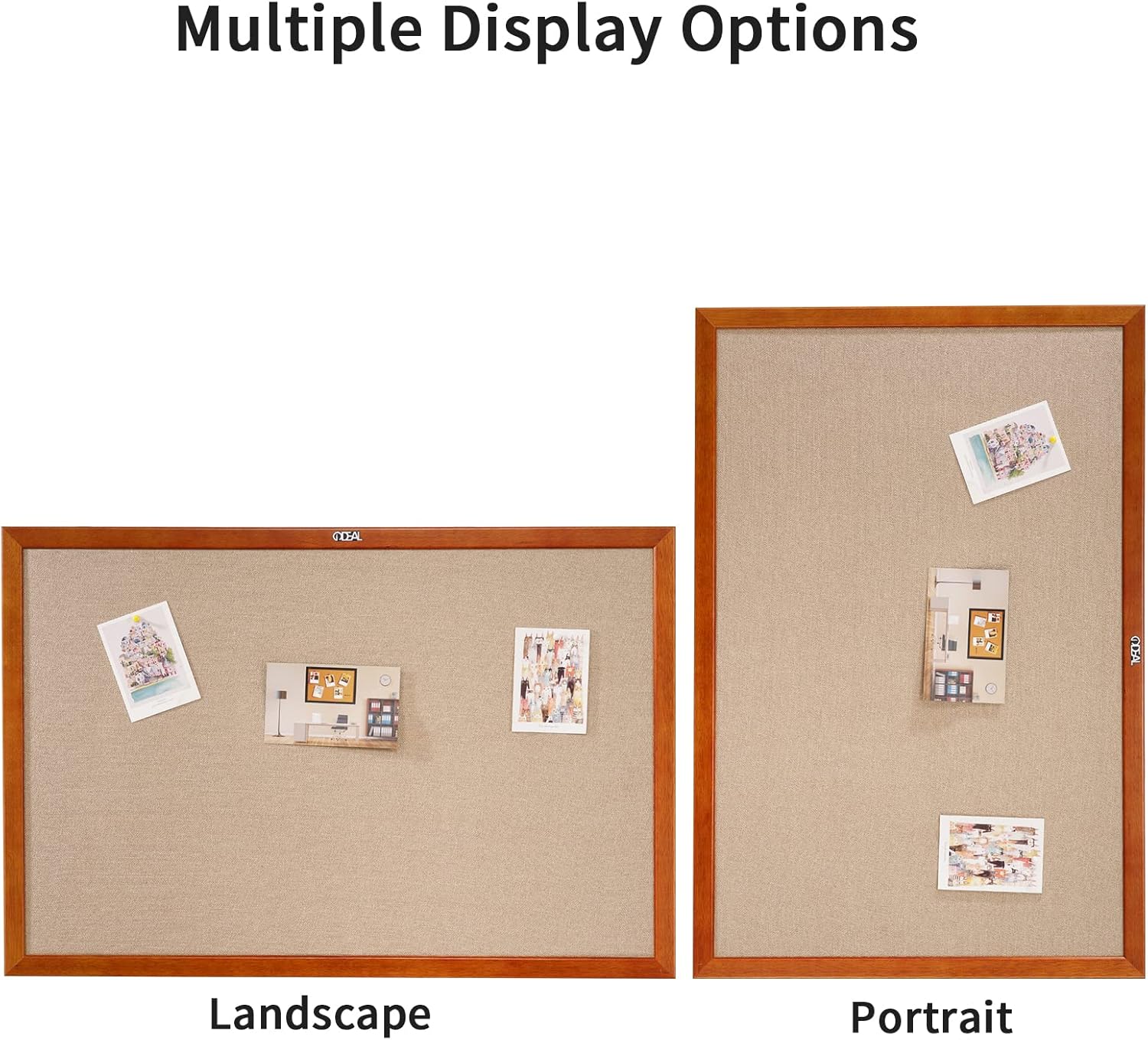100% Wood Framed Canvas Wall Mounted Bulletin Board 48x36'' K802158