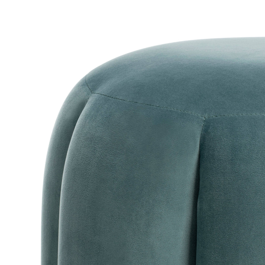 Seafoam Channel Tufted Ottoman K10246