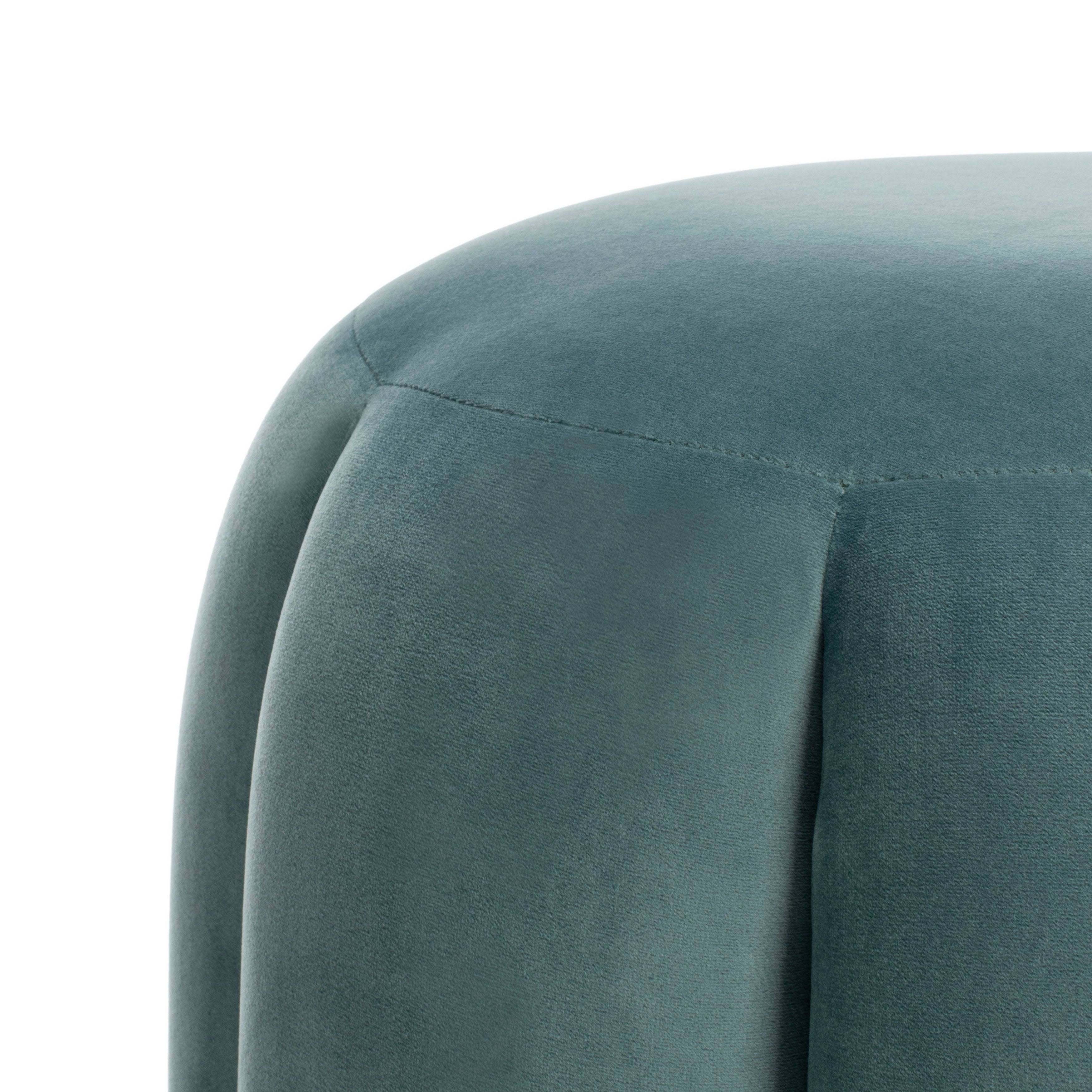 Seafoam Channel Tufted Ottoman K10246