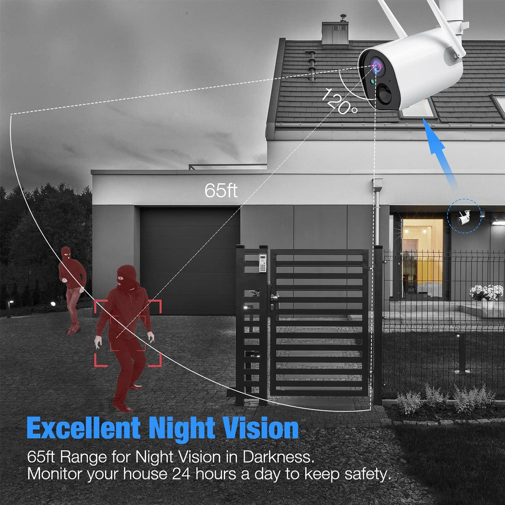 1080P Rechargeable Battery Powered WiFi Outdoor Security Camera with Night Vision Y2855