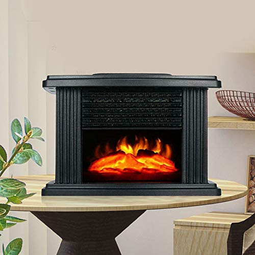 Black Electric Tabletop Fireplace Heater 1000W G593810