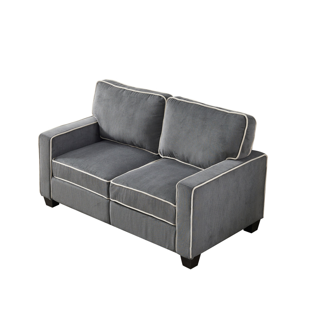 Dark Grey Corduroy Sofa Loveseat with Storage N72231