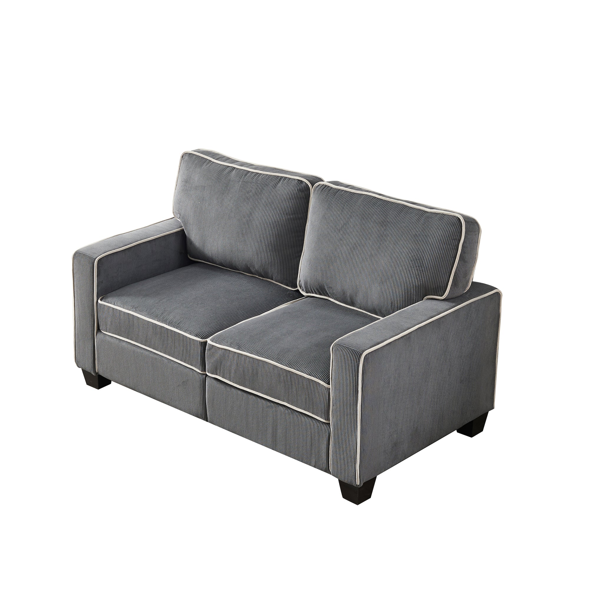 Dark Grey Corduroy Sofa Loveseat with Storage N72231