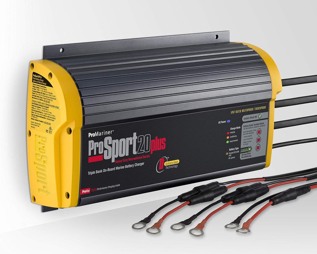 20 Amp 12/24 Volt 2 Bank Waterproof Marine Battery Charger U471439