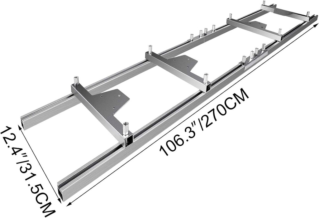 9 FT Chainsaw Mill Rail Guide with 4 Wood Fixing Plate C67525