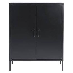 Black Metal 2-Door Storage Cabinet T3132