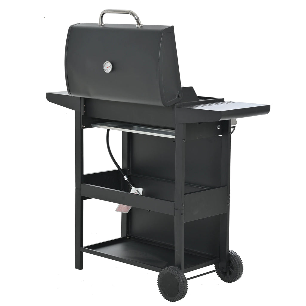 4 Burner Propane Gas Grill with Thermometer, 2 Prep Tables A18184