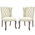 Ivory Velvet Tufted Accent Chair (Set of 2) I357453
