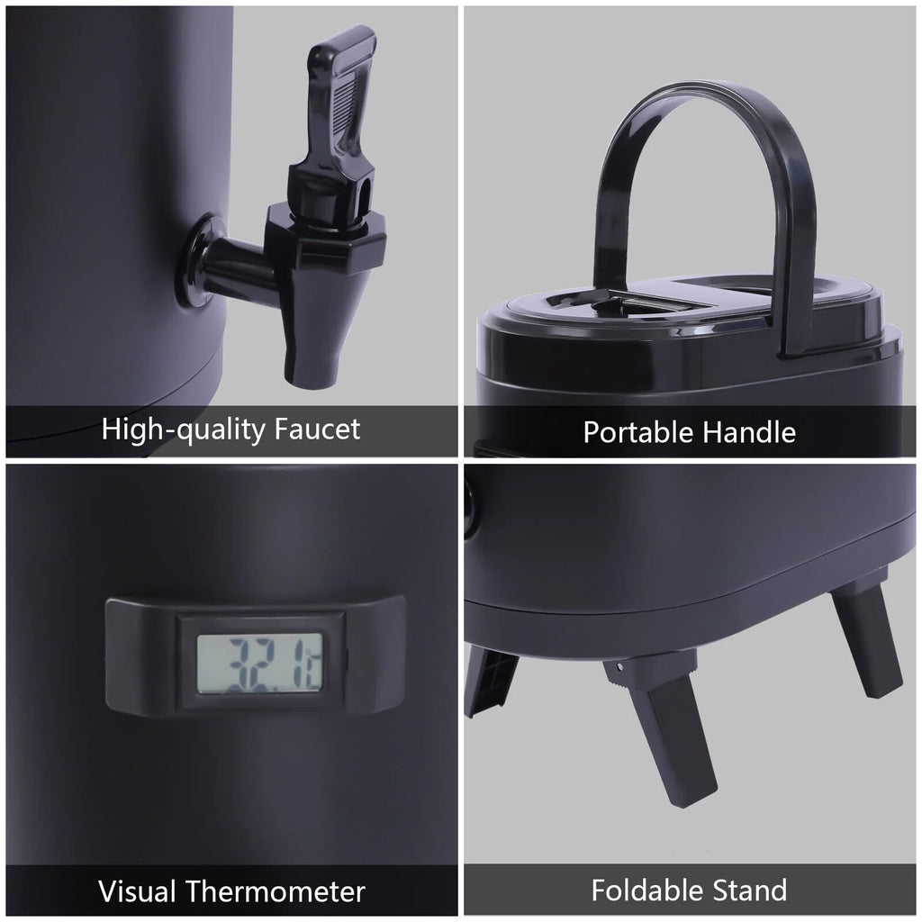Black Insulated Beverage Dispenser with Handle F961