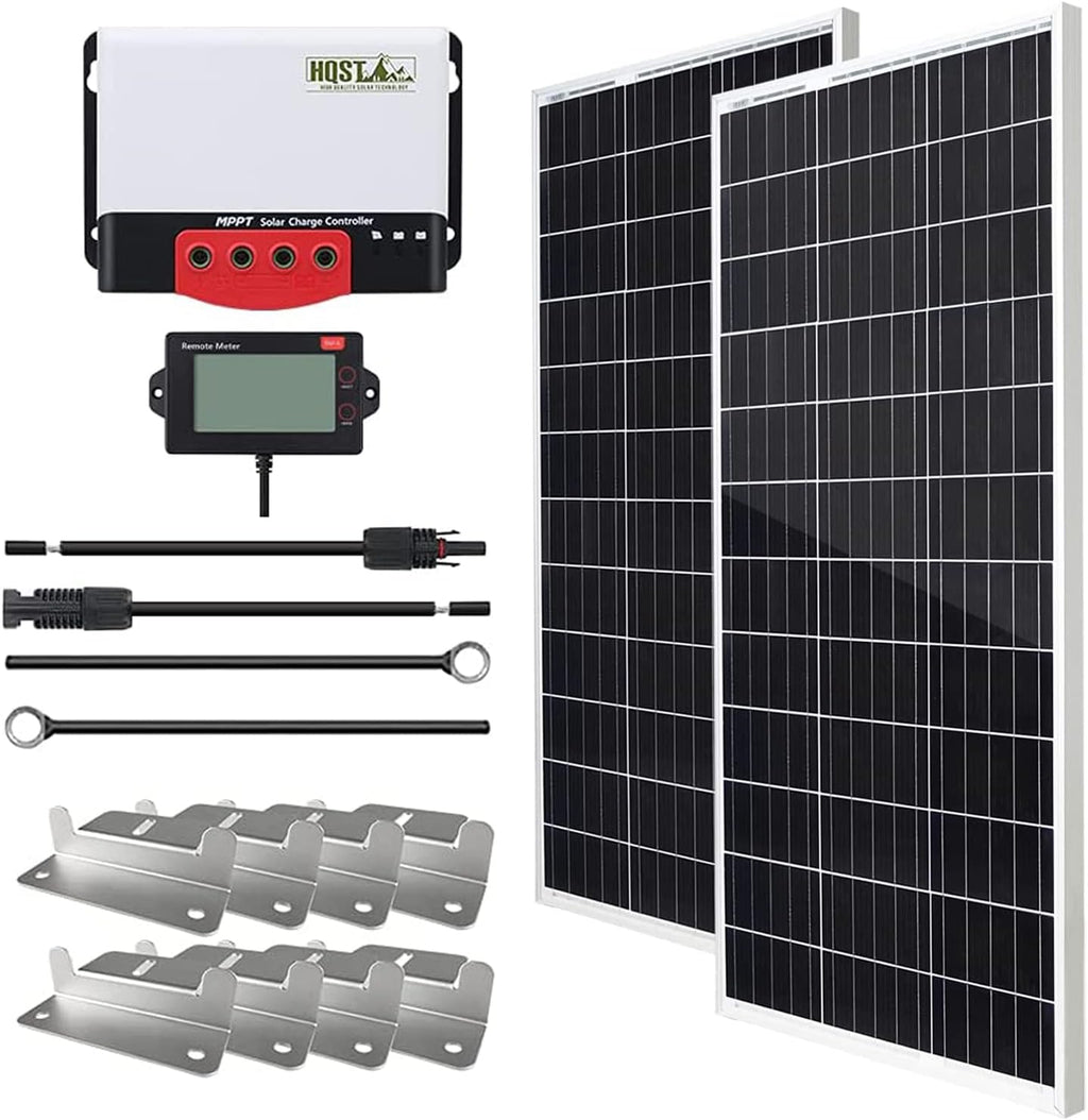 200W 12V Monocrystalline Solar Panel Kit with 30A PWM LCD Solar Charge Controller X2839