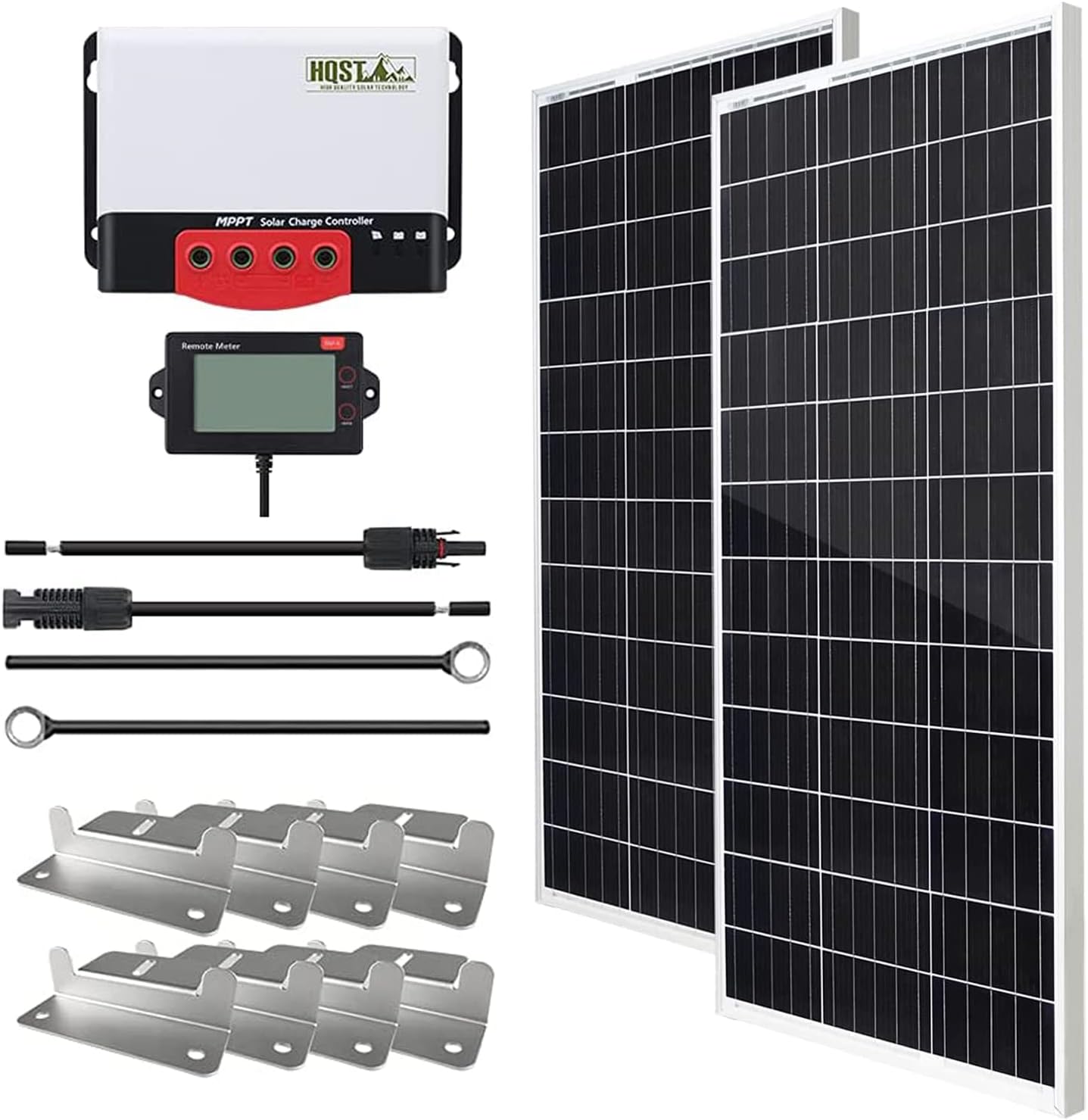 200W 12V Monocrystalline Solar Panel Kit with 30A PWM LCD Solar Charge Controller X2839