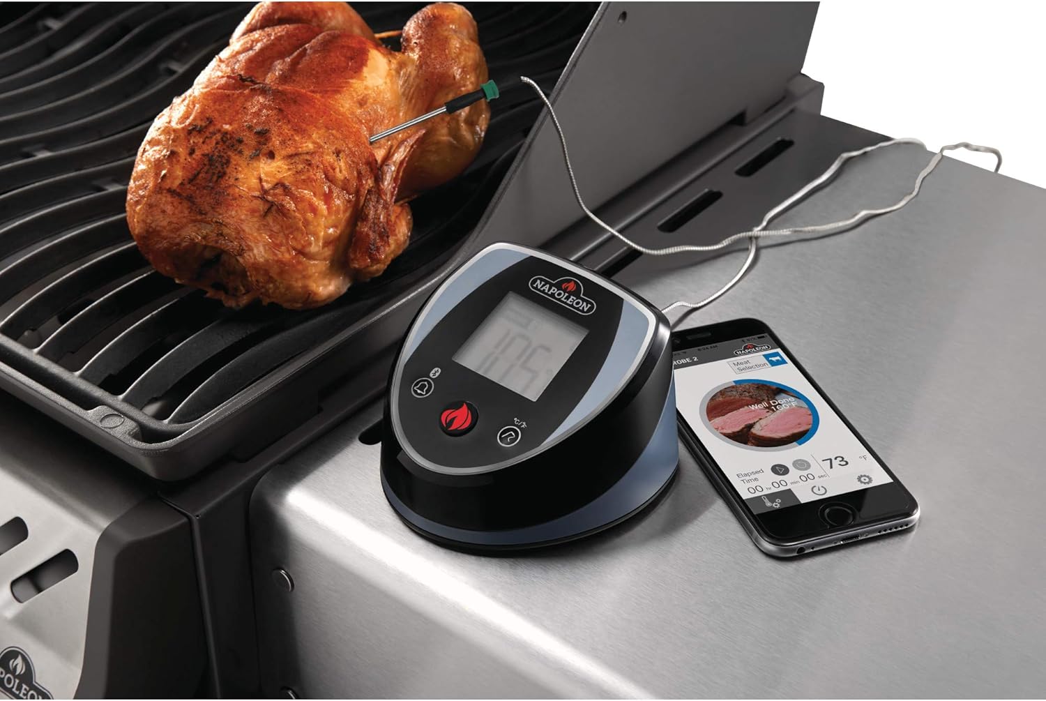 Black and Grey Bluetooth Grill Thermometer R51824