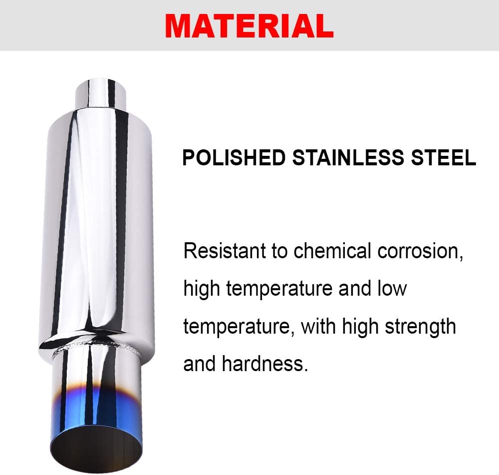 2.5 Inlet 4 Outlet Stainless Steel Exhaust Muffler, Pack of 2 D832