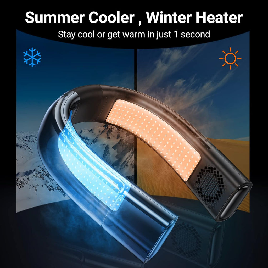 Black 4000 mAh Rechargeable Bladeless Neck Fan S869