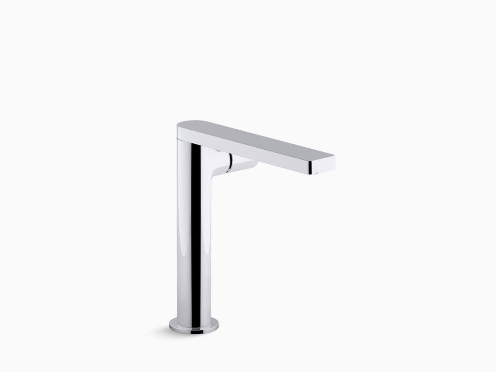 Polished Chrome Tall Single Bathroom Sink Faucet with Cylindrical Handle Z4306