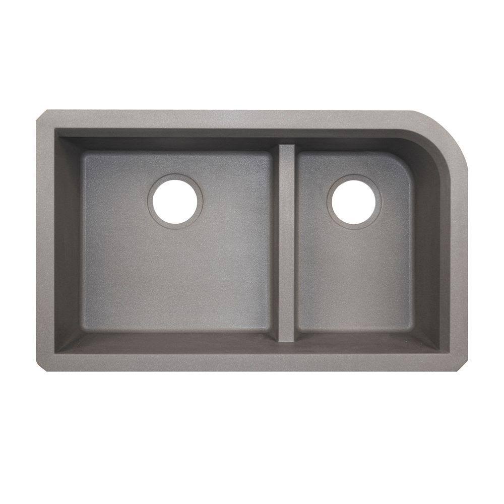 Metallico Double-Basin Granite Undermount Kitchen Sink I87651